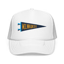 Milwaukee, Wisconsin Pennant Trucker Hat — Retro Flag Foam Cap-5