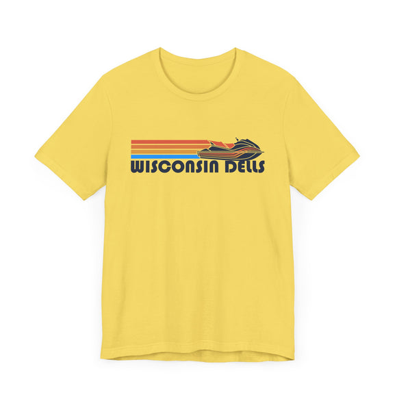 Wisconsin Dells T Shirt - Retro Jetski PWC Graphic Wisconsin Dells Tee