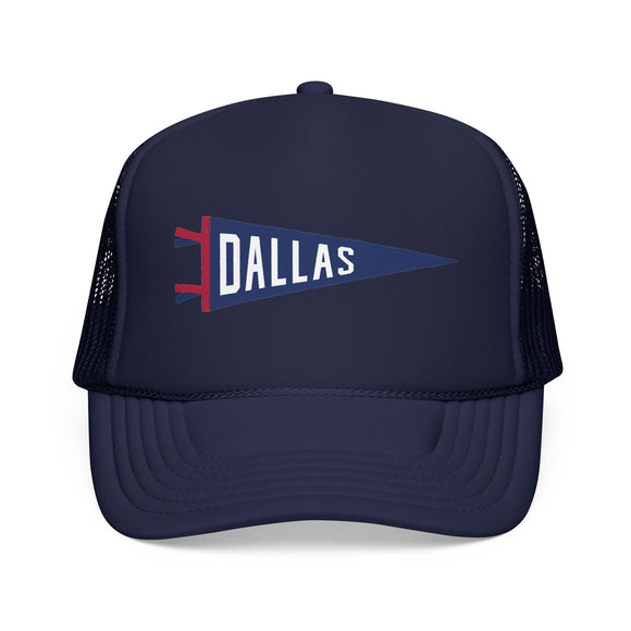 Dallas, Texas Pennant Trucker Hat — Retro Flag Foam Cap