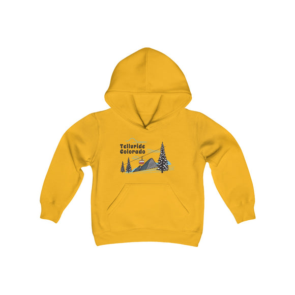 Retro Telluride, Colorado Youth Hoodie - Mountain Telluride, Colorado Kids Sweatshirt, Cute Telluride, Colorado Children's Pullover