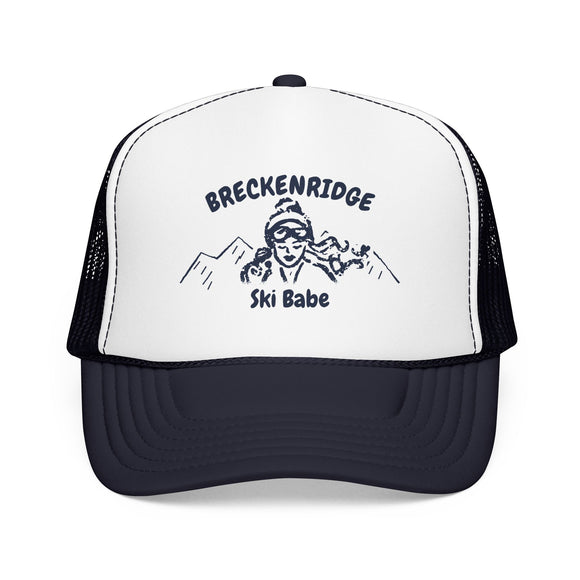 Breckenridge, Colorado Ski Babe Trucker Hat — Foam Mesh Cap