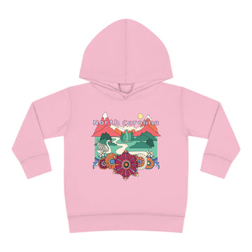Buy pink North Carolina Toddler Hoodie - Boho Mountain Unisex North Carolina Toddler Sweatshirt