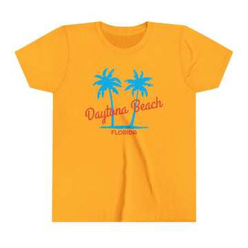 Buy gold Daytona Beach, Florida Youth Shirt - Retro Palm Tree Daytona Beach Kid's T-Shirt