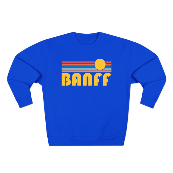 Premium Banff, Canada Retro Sun Graphic Sweatshirt