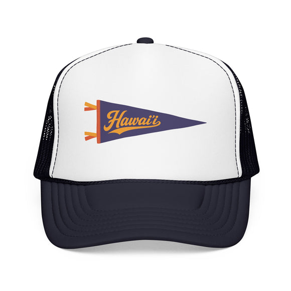 Hawai'i National Park Pennant Trucker Hat — Vintage Foam Mesh Cap