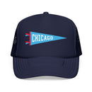 Chicago, Illinois Pennant Trucker Hat — Retro Flag Foam Cap-1