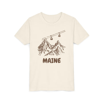 Maine Youth T-Shirt — Vintage Gondola Ski Mountain Tee