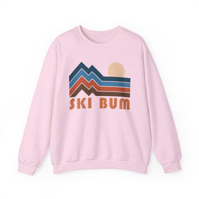 Buy light-pink Ski Bum Sweatshirt Retro Mountains, Ski Bum Unisex Graphic Crewneck