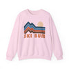 Ski Bum Sweatshirt Retro Mountains, Ski Bum Unisex Graphic Crewneck