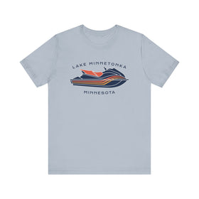 Buy light-blue Lake Minnetonka, Minnesota T Shirt - Jetski Boating Graphic Tee