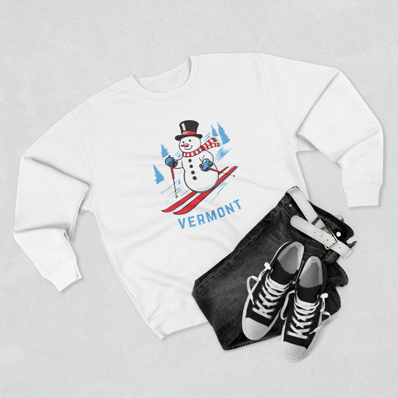 Premium Vermont Skiing Snowman Sweatshirt