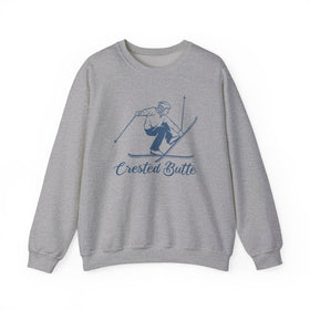 Buy sport-grey Crested Butte, Colorado Sweatshirt - Vintage Skiing Graphic Crewneck