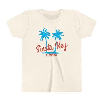 Buy natural Siesta Key, Florida Youth Shirt - Retro Palm Tree Siesta Key Kid's T-Shirt