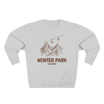 Buy heather-grey Premium Winter Park, Colorado Gondola Ski Mountain Sweatshirt
