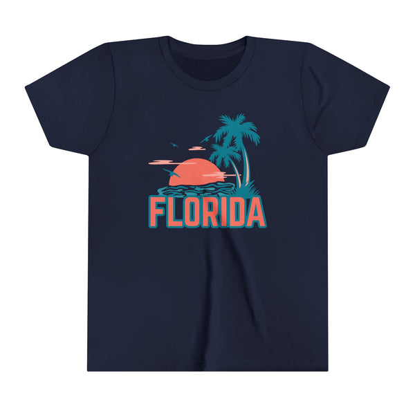 Florida Youth Shirt - Retro Palm Tree Florida Kid's T-Shirt