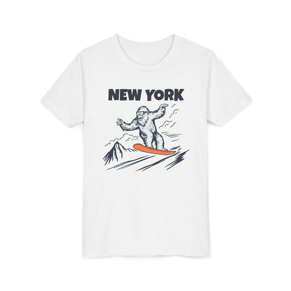 New York Yeti Snowboard Youth Tee - Kids Skiing Shirt