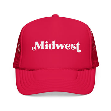 Buy red Midwest Trucker Hat - Foam Midwest Cap