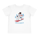 California Toddler Skiing Snowman Graphic Tee - Kids California T-Shirt-1