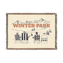 Winter Park, Colorado Ski Town Throw Blanket | Mountain Woven Blanket-1