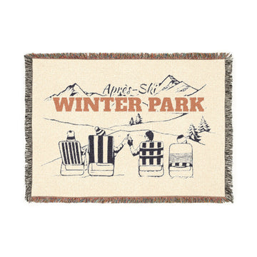 Winter Park, Colorado Ski Town Throw Blanket | Mountain Woven Blanket