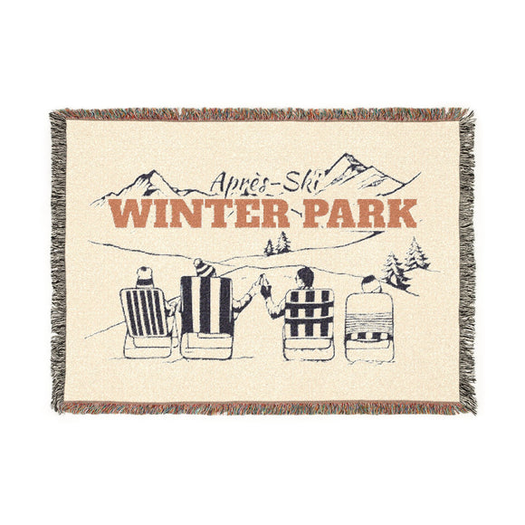 Winter Park, Colorado Ski Town Throw Blanket | Mountain Woven Blanket