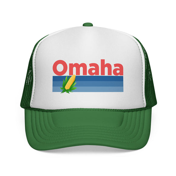 Omaha, Nebraska Retro Corn and Farm Trucker Hat
