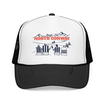 North Conway, New Hampshire Après-ski Trucker Hat — Foam Mesh Cap - 0