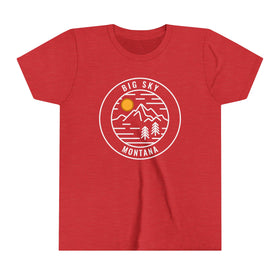 Big Sky, Montana Youth Shirt - Retro Mountain Big Sky Kid's T-Shirt