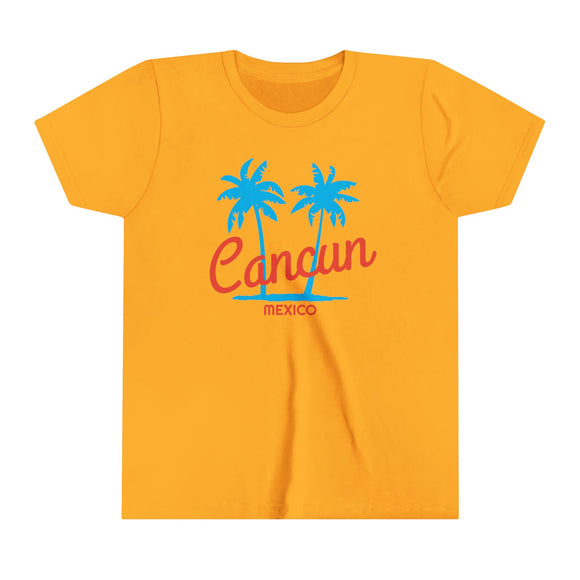 Cancun, Mexico Youth Shirt - Retro Palm Tree Cancun Kid's T-Shirt