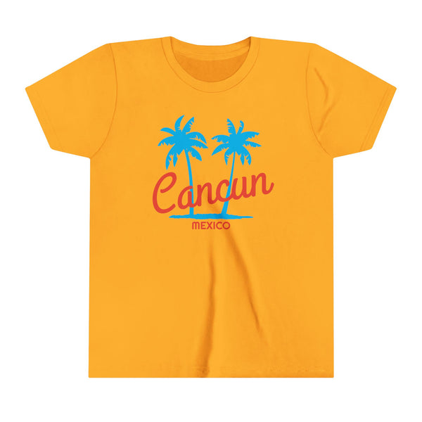 Cancun, Mexico Youth Shirt - Retro Palm Tree Cancun Kid's T-Shirt