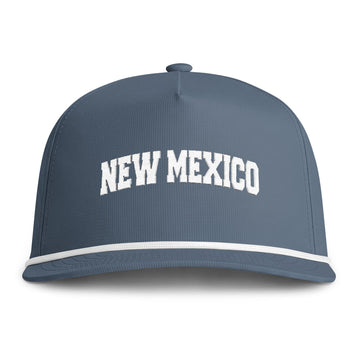 New Mexico Embroidered Rope Hat - Vintage Sunwashed Rope Cap, Comfort Colors