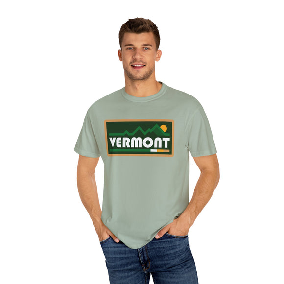 Vermont Graphic Tee, Comfort Colors Retro Mountain Unisex T shirt