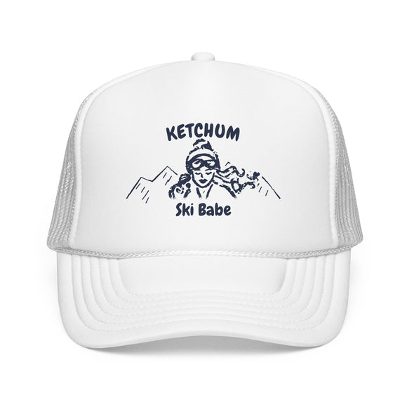 Ketchum, Idaho Ski Babe Trucker Hat — Foam Mesh Cap