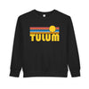 Tulum, Mexico Toddler Sweatshirt - Retro Sun Tulum Toddler Crewneck Sweatshirt