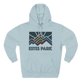 Buy blue-mist Estes Park, Colorado Hoodie - Retro Mountain Unisex Sweatshirt