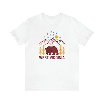 Buy white West Virginia T-Shirt - Retro Unisex West Virginia Shirt