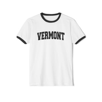 Buy white-black Vermont Cotton Ringer Graphic Tee - Unisex Vermont T Shirt, Vintage Style Tee, Men's/Women's Tee