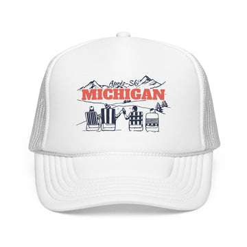 Buy white Michigan Après-ski Trucker Hat — Foam Mesh Cap