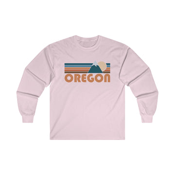 Buy light-pink Oregon Long Sleeve Shirt - Retro Unisex Oregon Long Sleeve Tee