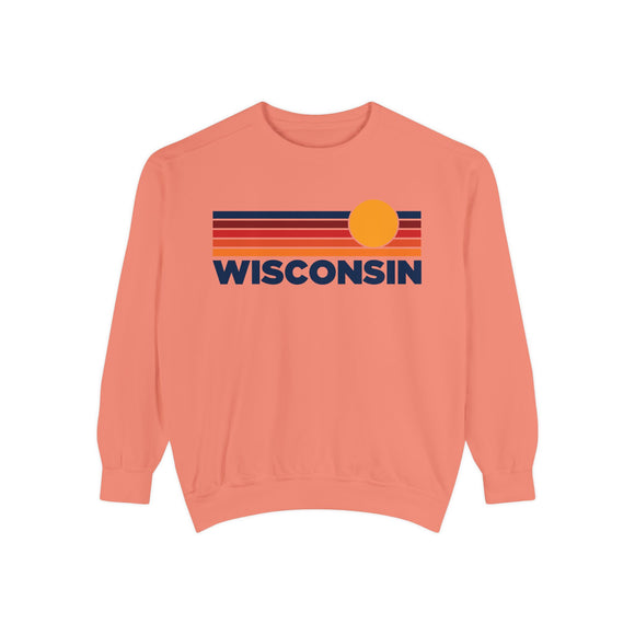 Wisconsin Sunset Stripes Sweatshirt | Comfort Colors - 100% Cotton
