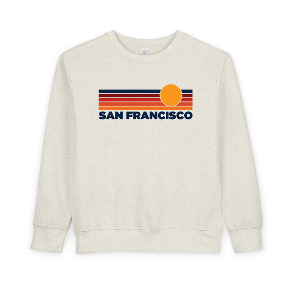 San Francisco, California Toddler Sweatshirt - Retro Sun San Francisco Toddler Crewneck Sweatshirt