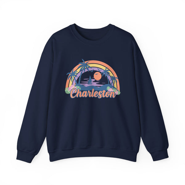 Charleston, South Carolina Sweatshirt - Unisex Retro Beach Crewneck Charleston Sweatshirt