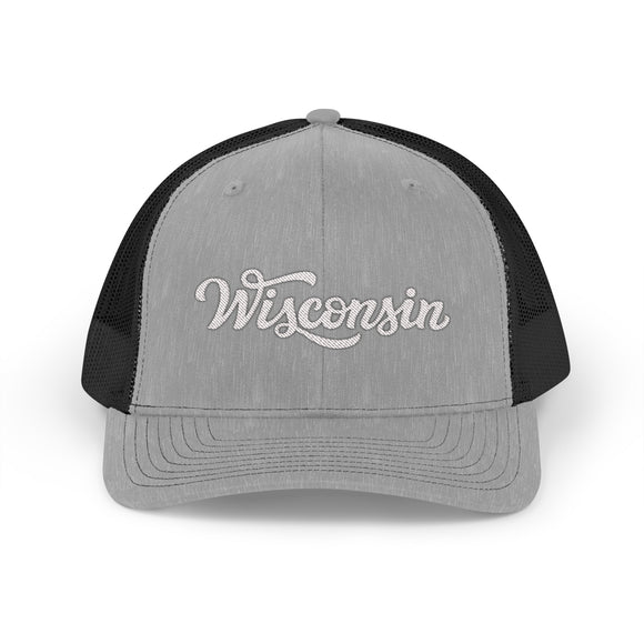 Wisconsin Snapback Trucker Cap - Embroidered Wisconsin Hat