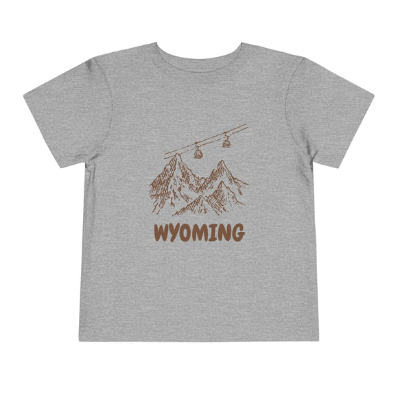 Wyoming Toddler T-Shirt — Vintage Gondola Ski Mountain Tee