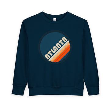 Buy navy Atlanta, Georgia Toddler Sweatshirt - Retro Atlanta Toddler Crewneck Sweatshirt
