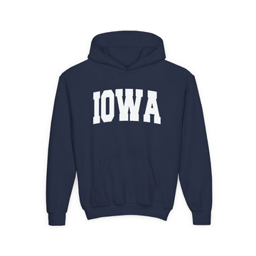 Buy navy Iowa Youth Hoodie - Kids Iowa Hooded Sweatshirt