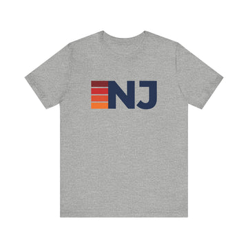 Buy athletic-heather New Jersey Retro Stripes T-Shirt | New Jersey State Tee