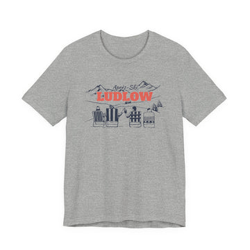 Buy athletic-heather Ludlow, Vermont Après-ski T-Shirt - Vintage Mountain Graphic Tee