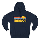 Premium Madison, Wisconsin Hoodie - Retro Sun Unisex Sweatshirt-1
