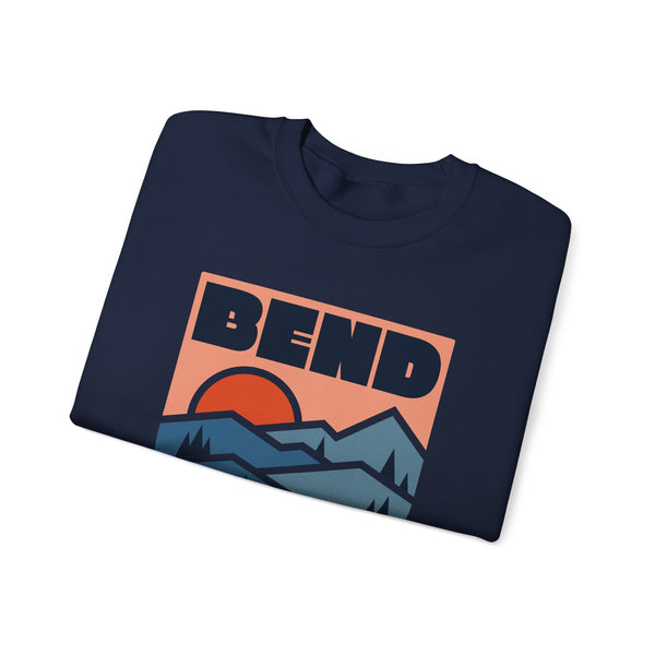 Bend, Oregon Sweatshirt Retro Mountains, Bend Unisex Graphic Crewneck